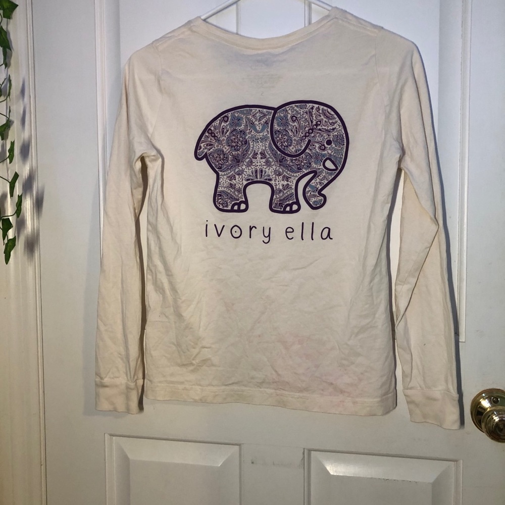 ivory ella cream colored long sleeve graphic tee